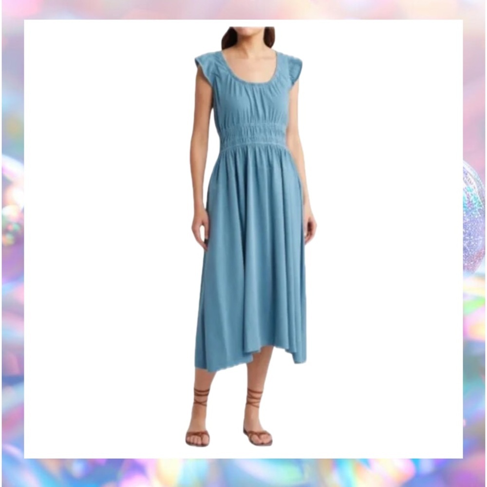Treasure & Bond Asymmetrical Blue Dress Size Medium